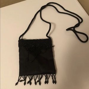 Satin Beaded Evening Bag - NWOT